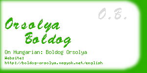 orsolya boldog business card